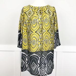 Akira Chicago Tunic Blouse Yellow Black